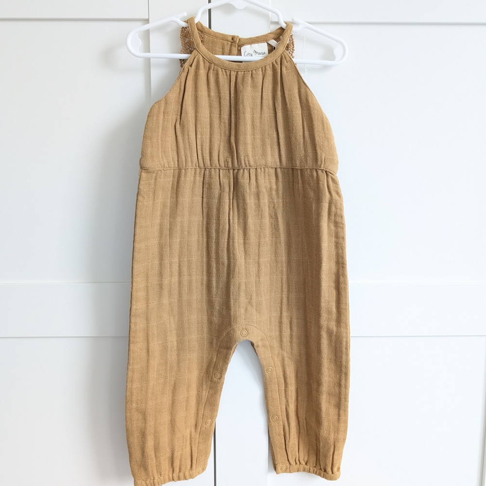City Mouse Baby Toddler Mustard Romper 12-18 Months